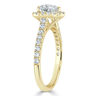 Bague de fiançailles halo en moissanite en forme de cœur de 1,0 ct