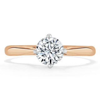 Bague de fiançailles solitaire en moissanite à taille ronde de 0,75 ct