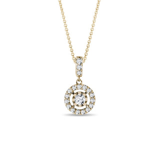 0.34 TCW Round Moissanite Diamond Halo Pendent Necklace