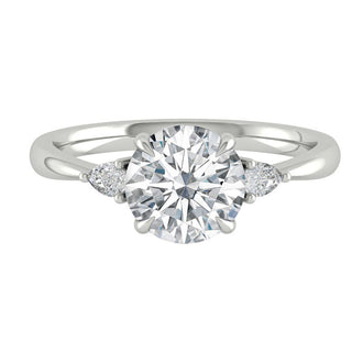 Bague de fiançailles à trois pierres en moissanite taille ronde de 2,65 ct