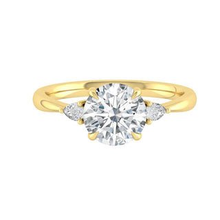 Bague de fiançailles à trois pierres en moissanite taille ronde de 2,65 ct