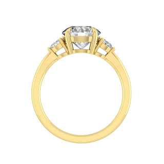 Bague de fiançailles à trois pierres en moissanite taille ronde de 2,65 ct