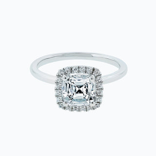 Bague de fiançailles halo en moissanite en forme de coussin de 1,50 ct