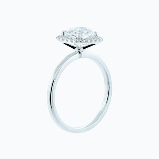 1.50 CT Cushion Shaped Moissanite Halo Engagement Ring