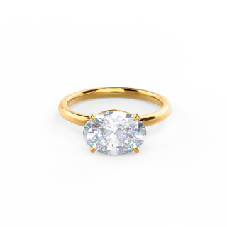 2.0ct Oval Cut East-West Moissanite Diamond Engagement Ring - ELITE CARAT