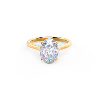 Bague de fiançailles solitaire en diamant moissanite ovale à quatre griffes de 2,50 ct pour femme