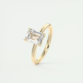 Anillo de compromiso con solitario de diamantes y esmeralda F-VS1 de 1,75 ct