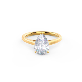 4.0ct Pear Cathedral Set Moissanite Diamond Solitaire Engagement Ring For Women