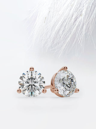 Boucles d'oreilles à tige rondes en diamant et moissanite pour femmes 