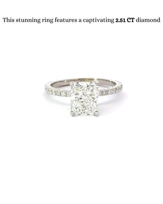 1.51-3.51 CT Radiant CVD Diamond Pave Setting Engagement Ring