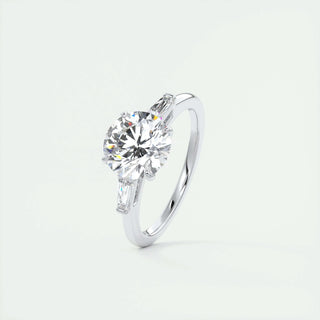 2.0 CT Round Shaped Moissanite Three Stones Engagement Ring