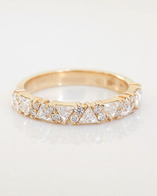 Alliance de mariage multi-pierres en diamants ronds et en diamants CVD trillion de 0,88 TCW