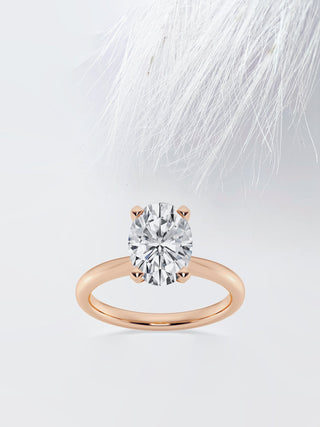 Bague de fiançailles solitaire en or massif avec diamant moissanite ovale de 2,0 ct pour femme