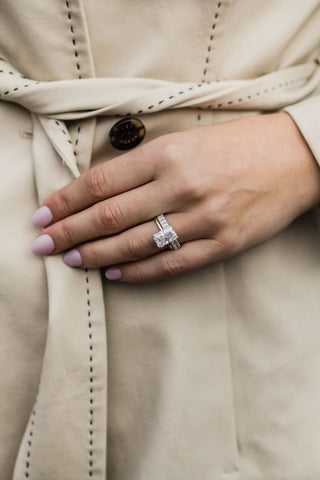 Bague de fiançailles avec solitaire radiant en moissanite de 3,70 ct