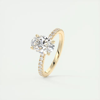 1.5-3.50 CT Oval Diamond Pave Engagement Ring