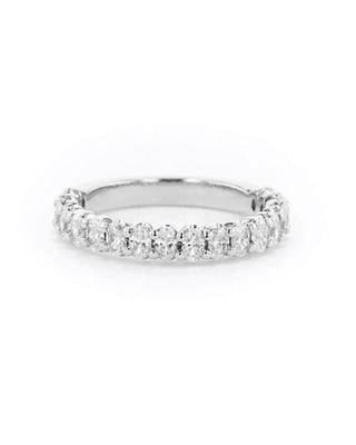 1.62 TCW Oval CVD Diamond Half Eternity Wedding Band