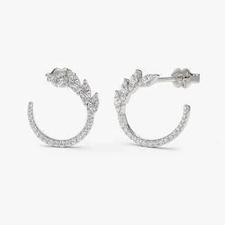 Pendientes con diamantes de talla redonda para madre