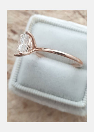 Anillo de compromiso solitario con diamante moissanita de talla princesa de 2,0 ct para mujer