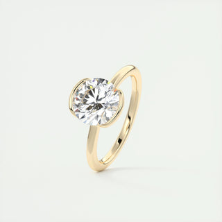 Anillo de compromiso con diamante solitario de talla redonda F-VS1 de 2 ct