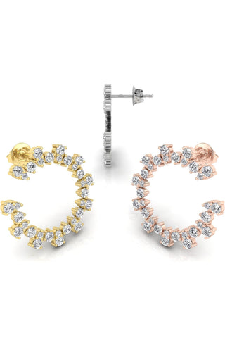 Boucles d'oreilles rondes en diamant et moissanite pour femmes