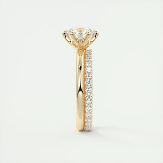 Anillo de compromiso solitario con diamante redondo F-VS1 de 1,50 CT-3,50 CT