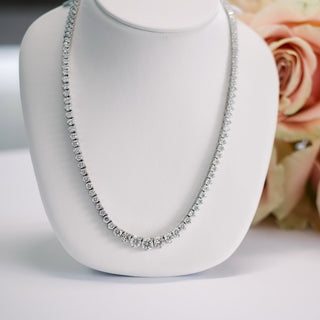 Gorgeous Round Moissanite Rivera Choker Necklace in Solid Gold