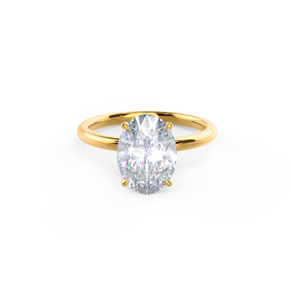 Bague de fiançailles solitaire en diamant moissanite ovale à quatre griffes de 2,0 ct pour femme