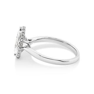 Bague de fiançailles avec halo caché en diamant CVD en forme de poire de 1,57 à 3,50 ct