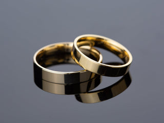 4.0MM Classic Flat Wedding Band For Women in Solid Gold