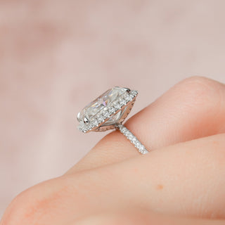 2.0 - 4.0  CT Radiant Cut CVD Diamond Halo Pave Engagement Ring