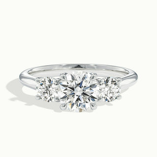 1.50CT Round Cut Diamond Moissanite Three Stone Engagement Ring