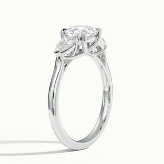 1.0CT Round Cut Three Stone Diamond Moissanite Engagement Ring