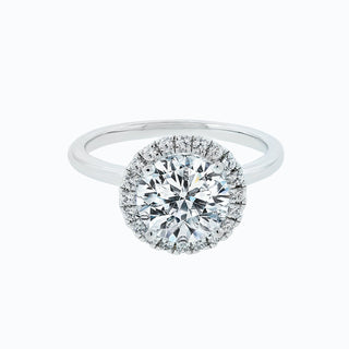 Bague de fiançailles halo en moissanite de forme ronde de 2,0 ct