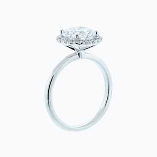 Bague de fiançailles halo en moissanite de forme ronde de 2,0 ct