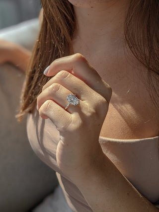 Bague de fiançailles avec solitaire en diamant ovale de 1,0 à 3,05 ct