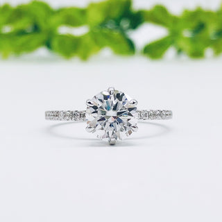 1.85 CT Round Moissanite Diamond Solitaire Engagement Ring