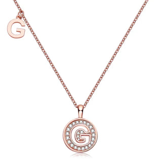 Collier avec diamants et moissanite en forme de lettre « G » pour femme