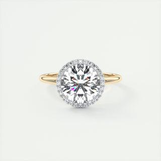 2CT Round Halo Moissanite Diamond Solitaire Engagement Ring For Her