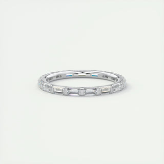 Alliance de mariage avec barre de diamants CVD Baguette 1,02 TCW