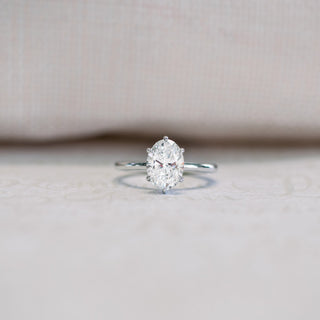 1.50ct Oval Six Prong Moissanite Diamond Solitaire Engagement Ring