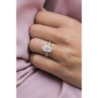 Bague de fiançailles en diamants à taille ovale pavés de moissanite de 3,20 ct