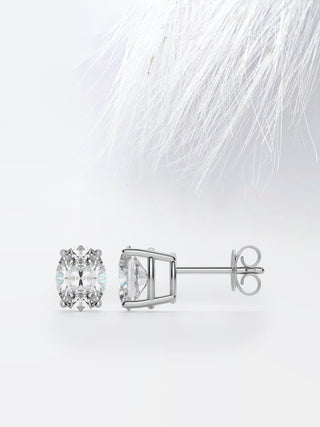 Boucles d'oreilles pendantes en or 10 carats avec diamants Moissanite taille ovale