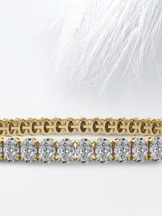 Pulsera de diamantes de tenis de moissanita de talla ovalada de 8,0 ct en oro blanco de 14 k