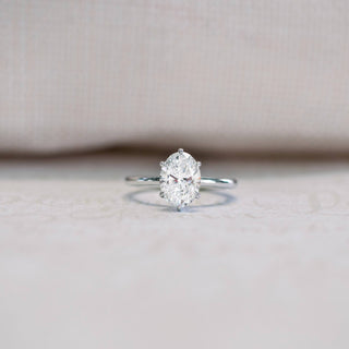 1.50ct Oval Cut 6 Prong Solitaire Moissanite Engagement Ring - ELITE CARAT