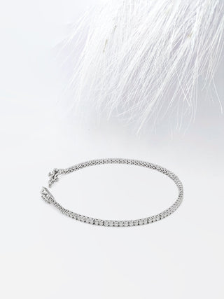 Pulsera de diamantes de moissanita de corte redondo de 2,5 para mujer