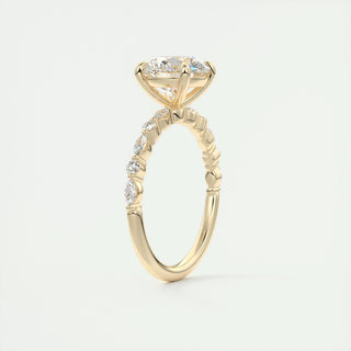 1.0-3.0 CT Round Diamond Pave Setting Engagement Ring