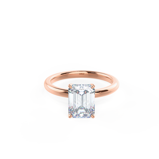 Bague de fiançailles solitaire en diamant et moissanite taille émeraude de 2,75 ct pour elle 