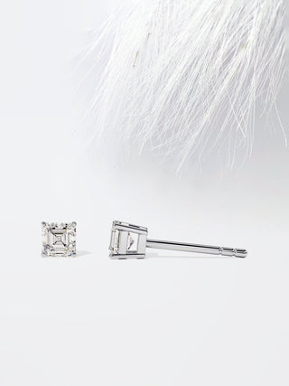 Minimalist Asscher Cut Solitaire Moissanite Earrings For Her