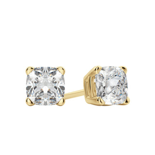 0.50-1.0 TCW Cushion Shaped Moissanite Solitaire Stud Earrings