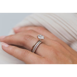 Bague de fiançailles avec solitaire ovale en moissanite de 3,50 ct